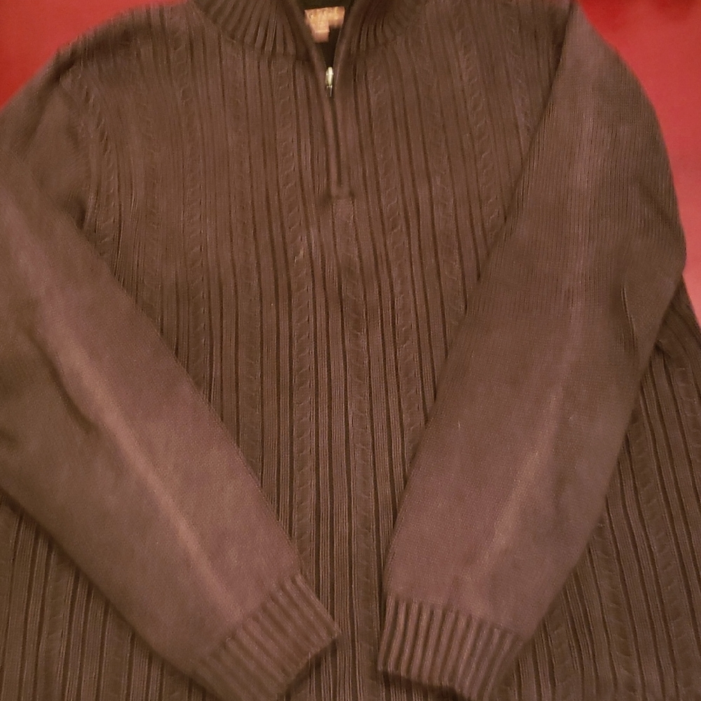 Men's Charcoal Zip-Up Sweater